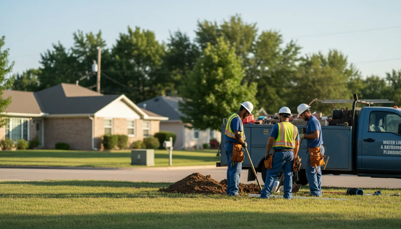 Residential water line and bathroom plumbing service in Everest, KS